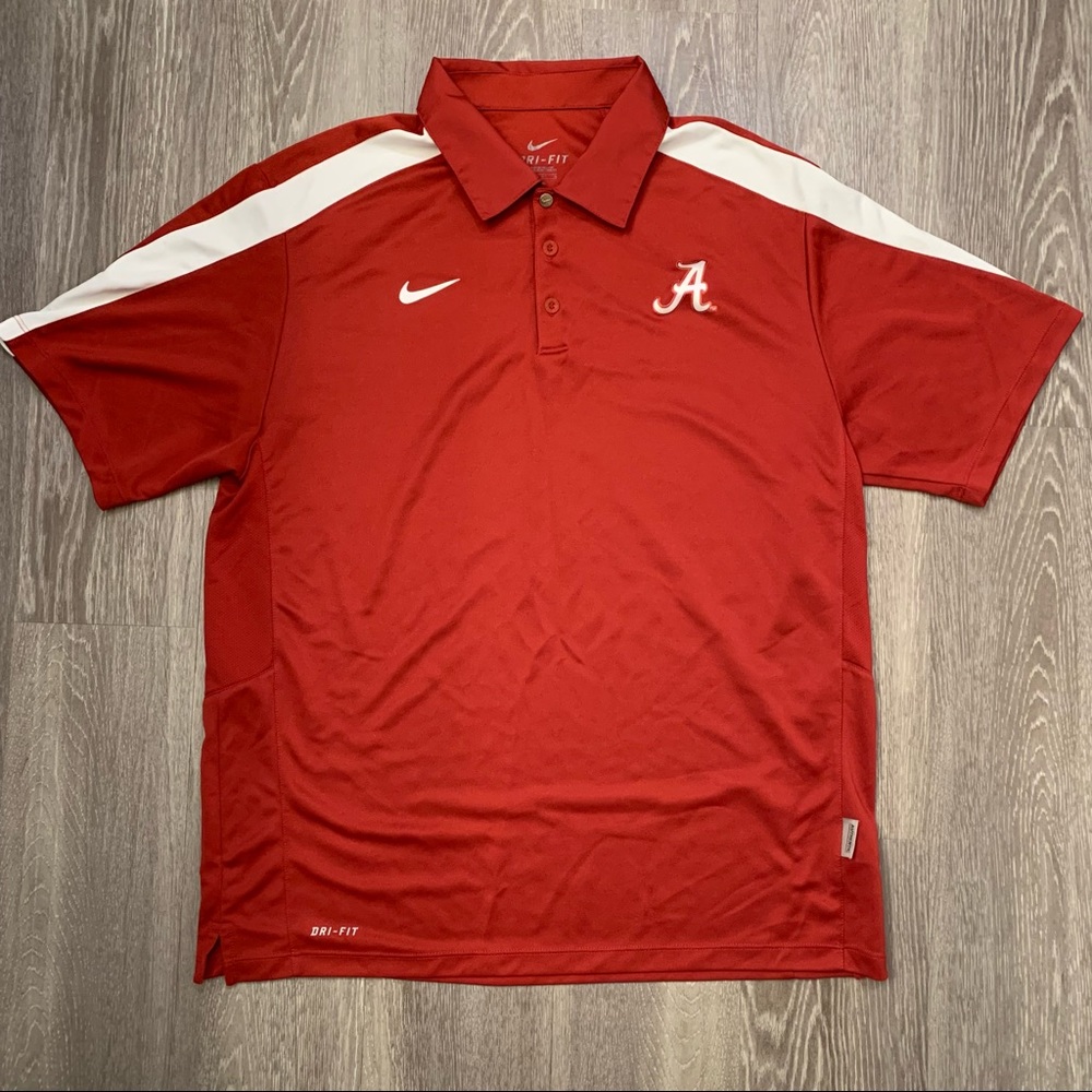 Alabama Crimson Tide Nike Team‎ Dri-Fit Athletic Polo Shirt Men’s Size Large